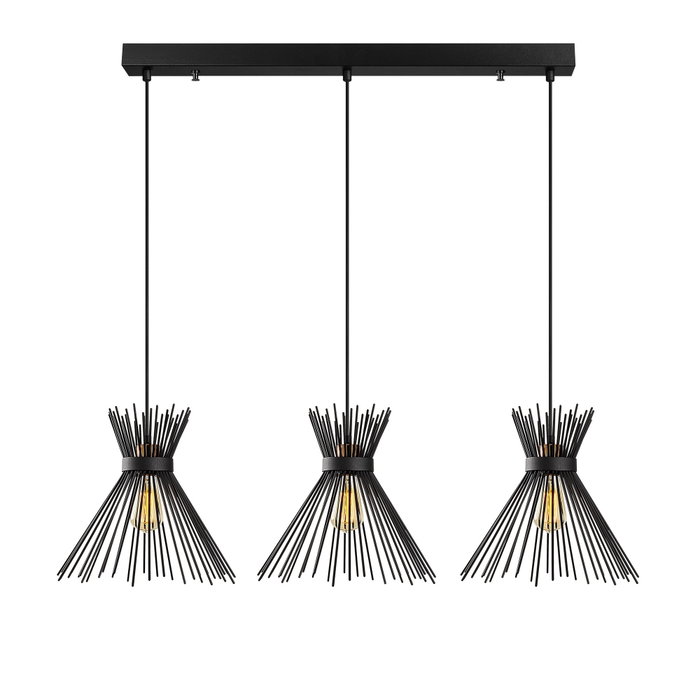 Opviq Kirpi - 3088 Lámpara de araña negra ajustable